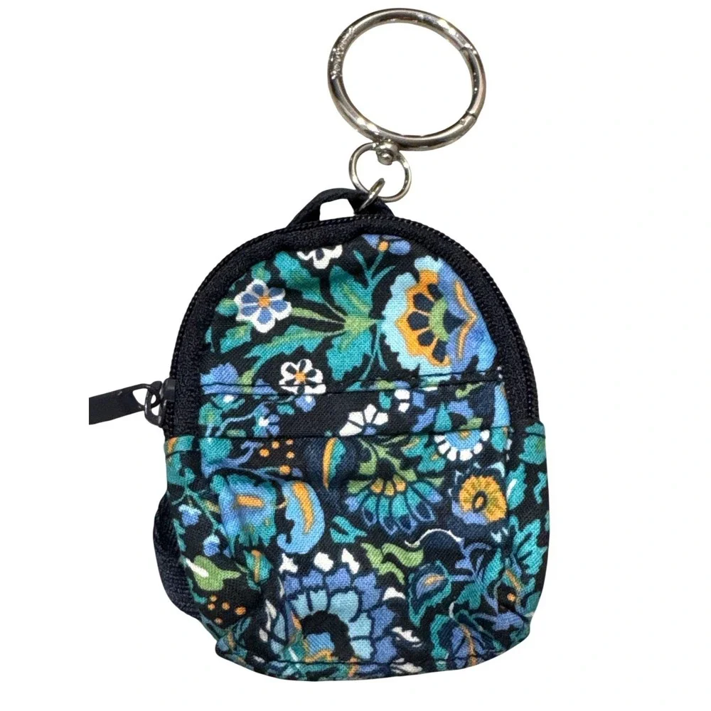 Vera Bradley Bitty‎ Backpack Keychain Bag Charm Jazzy Blooms pattern NWOT blue